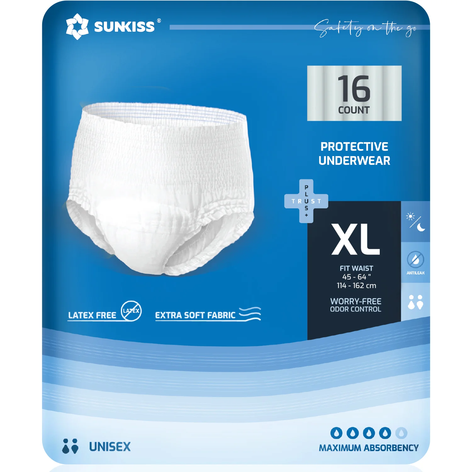 Sunkiss Adult Pants XL Size 16 pcs - (Waist Size : 114 - 162 cm)