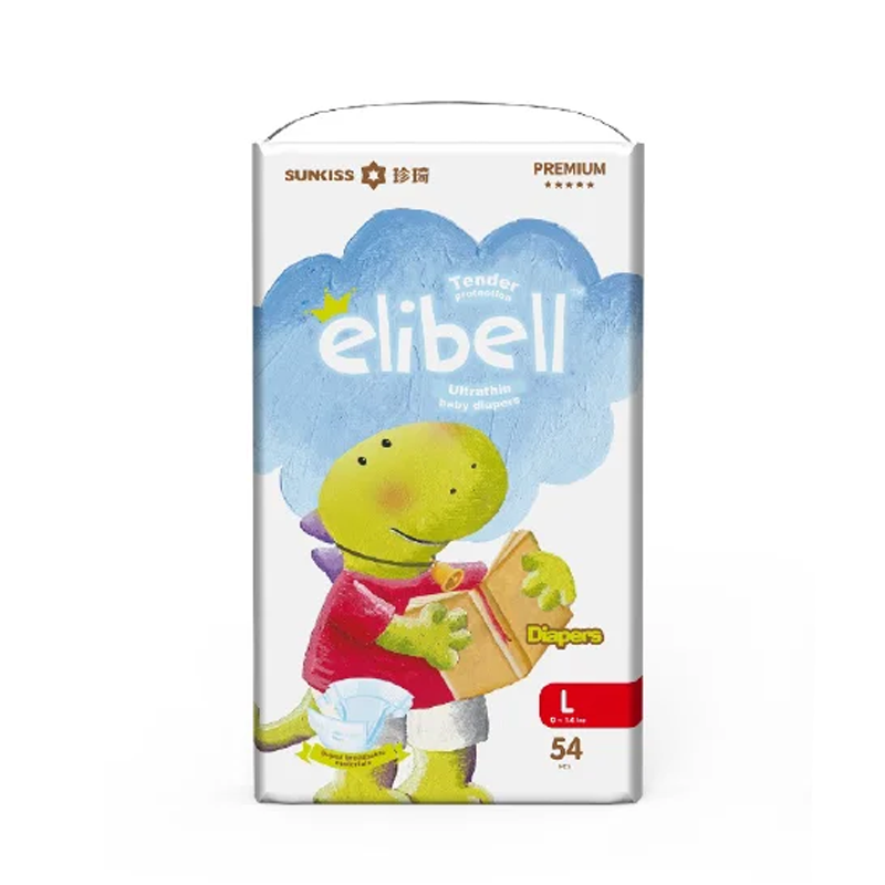 Elibell Premium Diapers L Size 54 pcs (9 - 14 kg)