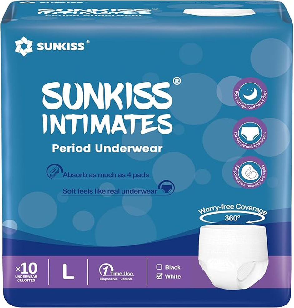 OLD - WHITE Sunkiss Intimates L size 10 pcs - (Waist Size:91-106cm)