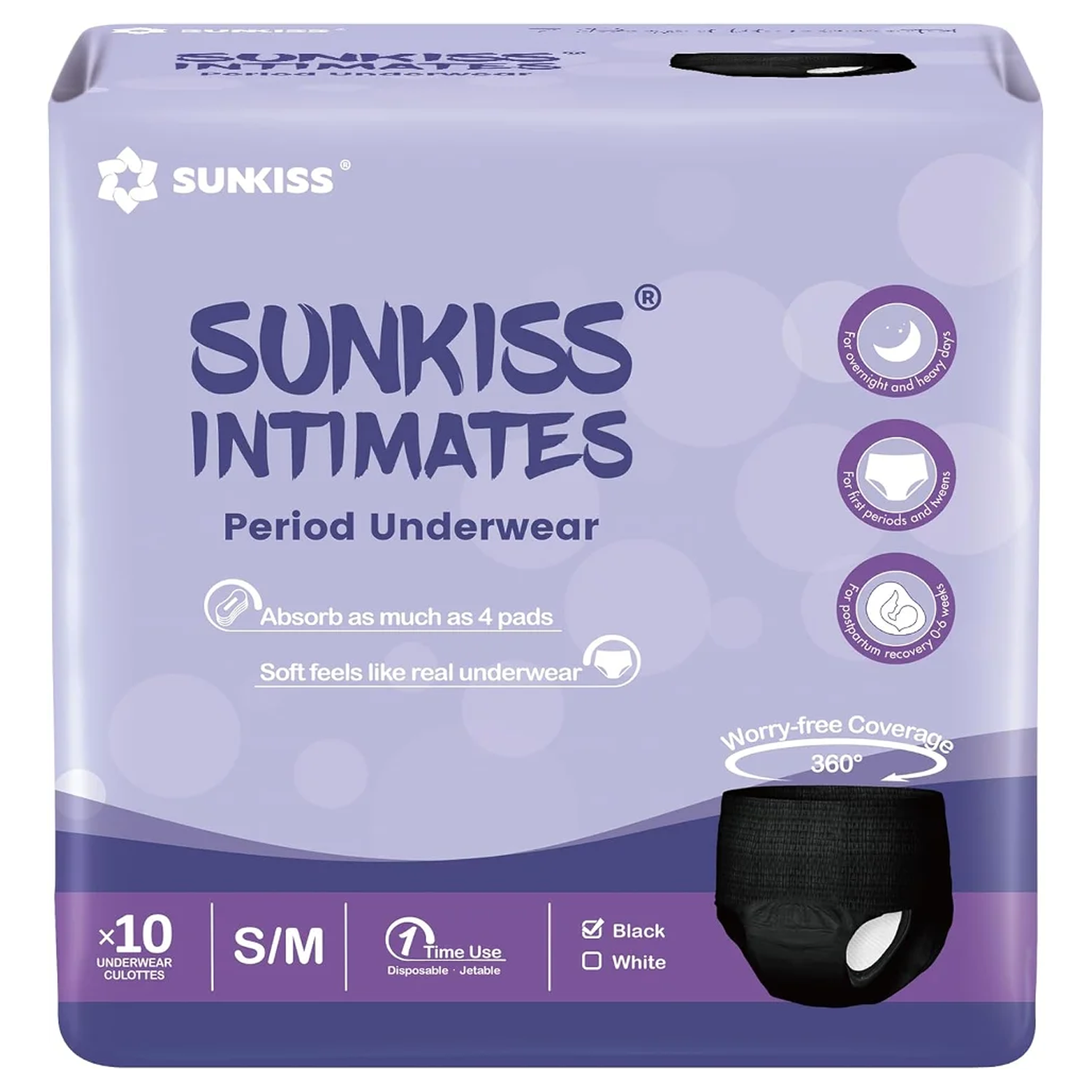 OLD - BLACK Sunkiss Intimates S/M size 10 pcs - (Waist Size:60-90cm)