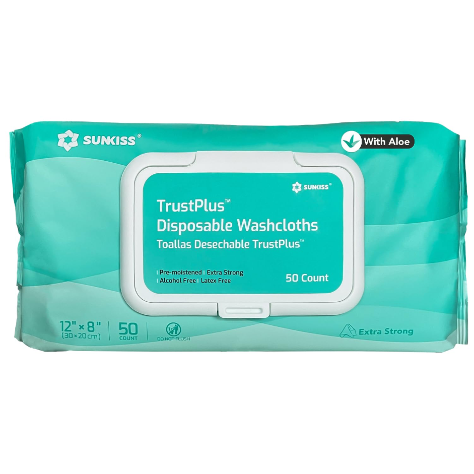 Sunkiss Unscented Wipes with Aloe 50 pcs (30 x 20cm)